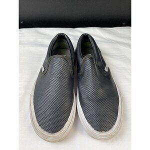 VANS Unisex Black Skater Leather Slip on Sneakers/Shoes M-4 W-5.5 SKU 3495
